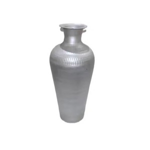 แจกันดอกไม้ที่ทันสมัยพร้อมตกแต่งสีเงินโบราณทรงกลมลายนูนการออกแบบรูปแบบการตรวจสอบคุณภาพระดับพรีเมียมสําหรับตกแต่งบ้าน - Product Image 1