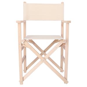 Sedia da Regista WELL HOME in Legno di Faggio con Tela Grezza e Finitura Non Verniciata 51x46x86 cm - Product Image 1