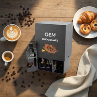 Vente en gros de boîtes de présentation de luxe pour miel au chocolat noir, packs de miel liquide VIP au chocolat, boîtes de miel aux herbes au chocolat