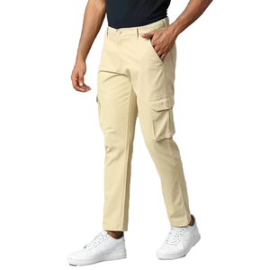 Pantalon cargo ample de grande taille à la mode avec plusieurs poches pour hommes, de couleur unie, pantalon de survêtement personnalisé pour hommes - Product Image 2