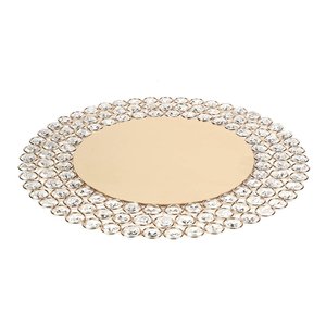 Meilleure qualité, perles de cristal argentées, décoration de table de mariage, cristal doré brillant et assiette de présentation en métal pour cadeau de fête de mariage - Product Image 5