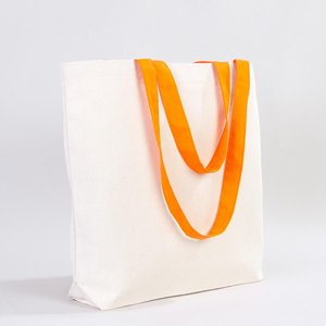 <b>Medium</b> Size 10 oz Cotton Canvas Beach Tote <b>Bag</b> Orange Handles 19 16 4 (48 41 10 Cm) 12oz Heat Transfer Dot Letter - Product Image 3