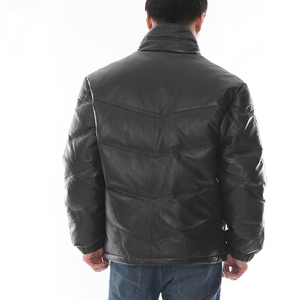 Chaqueta acolchada de piel de oveja negra genuina ATLANTIC, soporte de invierno, cierre de cremallera, luz con capucha, suministro ODM, no tejido teñido liso - Product Image 3
