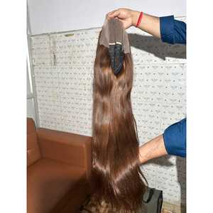 Haute qualité blonde pleine dentelle avant perruque vrai temple indien qualité de cheveux humains assuré droite Afro Transparent longue perruque approvisionnement - Product Image 3