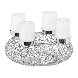 Ultimate Designing Metal Candle Holder Stand Rounded Shape Silver finished T Light Candle Holder Stand For Table Decoration
