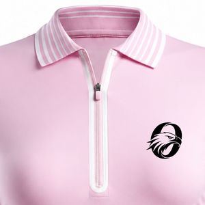 Polo Sublimado a Rayas Blancas y Negras para Mujer, Manga Corta, Estilo Deportivo, Cómodo para Golf y Actividades al Aire Libre - Product Image 3