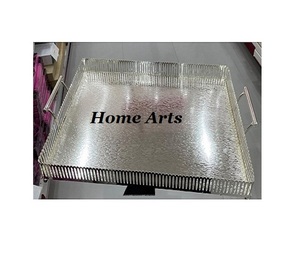 Ensemble de 2 tailles différentes en acier inoxydable, couleur argentée, plateaux de service pour desserts alimentaires, qualité de luxe, passe au lave-vaisselle, arts ménagers - Product Image 2