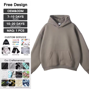 เสื้อฮู้ดดี้ผู้ชายสั่ง<span class=keywords><strong>ท</strong></span>ำพิเศษ คุณภาพสูง <span class=keywords><strong>ท</strong></span>รงโอเวอร์ไซส์ ไหล่ตก พิมพ์โลโก้ ไม่มีเชือก ผ้าคอตตอนหนานุ่ม เสื้อฮู้ดดี้ผู้ชายไม่มีเชือก - Product Image 1