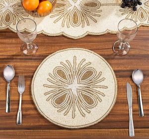 Handcrafted Glass Beaded Eco-Friendly American Style <b>Placemats</b> for <b>Dining</b> <b>Table</b> Wedding Christmas Decoration Family Gathering - Product Image 4