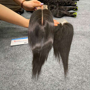 Fermeture en dentelle de couleur de haute qualité et frontal-Look naturel, extensions de cheveux humains 100% durables et abordables pour une installation sans couture - Product Image 1