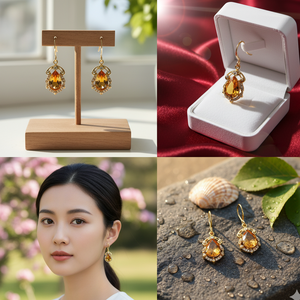 925 Sterling Silver Lemon Quartz Drop Boucles d'oreilles Bijoux à la mode Cadeau pour femmes et filles - Product Image 3