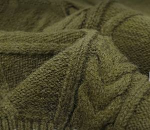 Pull en tricot torsadé rétro élégant pour hommes, tricot chaud de couleur unie à carreaux pour l'automne, l'hiver, teint uni, élégant - Product Image 4