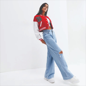 Oem Manufacturer Chenille Embroidery Womens Varisty <b>Jackets</b> Wool Body Long Sleeve Letterman <b>Jacket</b> Women Crop Bomber <b>Jackets</b> - Product Image 2