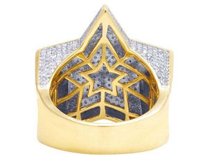 Bague rappeur en forme d'étoile de championnat Hip Hop VVS Moissanite et diamant entièrement glacée en argent S925 personnalisée pour hommes - Product Image 6