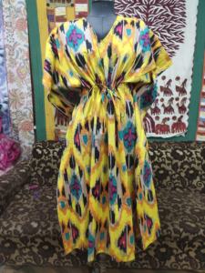 Pur coton longue robe caftan indien Ikat imprimé maillots de bain Bikini couvrir Floral vêtements d'été vêtements de fête pour les femmes - Product Image 6