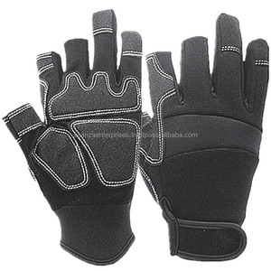 Gants de sécurité résistants aux coupures et à la paume renforcée avec logo personnalisé Gants de mécanique anti-coupure pour la construction en polyester et en cuir synthétique - Product Image 1