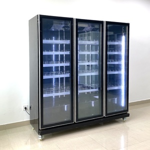 Réfrigérateur de présentation de boissons à refroidissement par ventilateur sans givre, double couche, verre trempé, 3 portes, pour bières - Product Image 2