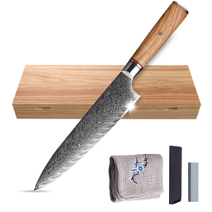 Venta al por mayor personalizado de alta calidad OEM ODM servicio gran oferta lujo Damasco acero cuchillo japonés cocina Chef cuchillos hoja fija - Product Image 6