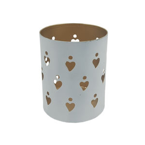 Juego de decoración del hogar de color blanco de soporte de vela votivo redondo de Metal para decoración de jardín y mesa hecha a mano - Product Image 4