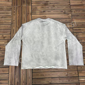 สเวตเชิ้ตสำหรับผู้ชายเสื้อสเวตเตอร์ของผู้ชายทรงหลวมโอเวอร์ไซส์สไตล์วินเทจหรูหราออกแบบได้ตามต้องการ - Product Image 2