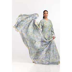 Dupatta Informal para Mujer, Color Gris, con Estampado de Red de Tenis, Transpirable - Product Image 3