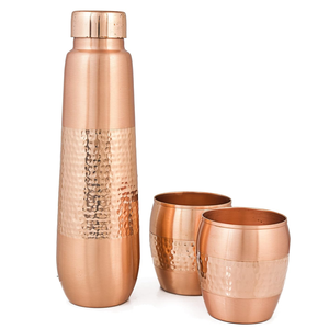 <b>750ml</b> Durable Rust-Proof Pure Copper <b>Water</b> <b>Bottle</b> with Advanced Leak Protection and Lid for Office Gym Yoga Home Use Export - Product Image 2