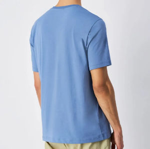 T-shirts personnalisés pour hommes 220 GSM, col rond, coupe ample, manches courtes, couleur unie, grandes tailles, basiques tricotés avec poche avant - Product Image 3