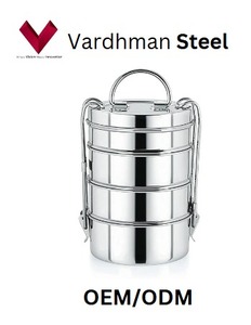 กล่องอาหารกลางวันสเตนเลสเกรด7*4สำหรับโรงแรมและสำนักงานช่องปิกนิกพร้อมคลิปล็อคเกรดอาหารทนทานสำหรับผู้ใหญ่ - Product Image 4