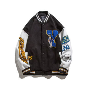 Chaqueta con letras de béisbol superventas personalizada de nuevo diseño, vendedores de chaqueta de béisbol negra de mangas completas de Pakistán - Product Image 2