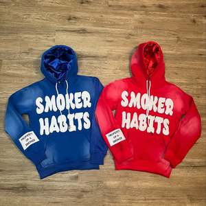 Sudadera con capucha unisex de algodón polar de alta calidad, con cremallera, estilo urbano, ecológica, con efecto desgastado por el sol, bordado y parche de desgaste, venta al por mayor y personalizada - Product Image 1