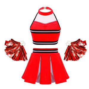 ชุดยูนิฟอร์มเชียร์ลีดเดอร์สำหรับผู้ใหญ่ ดีไซน์โดดเด่น แห้งเร็ว รับสกรีนโลโก้ ผ้าโพลีเอสเตอร์ 100% ชุดเต้นรำพร้อมเสื้อครอปพิมพ์ลายตัวอักษร - Product Image 1