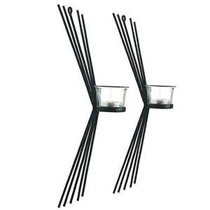 Black Metal Wall Sconce <b>Candle</b> <b>Holders</b> And Tealight for Home and Office Decor Wedding Party Events Decorative made india - Product Image 4