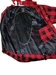 Biker Racing Shirt Green And Black Plaid Kevlar Lining Mesh Fabric With Shoulder Elbow <b>Back</b> Padding Brass Zipper - Product Image 6