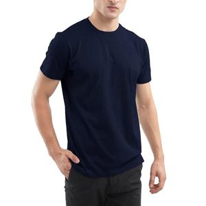 Camiseta Básica de Manga Corta con Cuello Redondo, 100% Algodón, Secado Rápido, Transpirable, Ajuste Holgado, Color Sólido para Hombre - Product Image 1