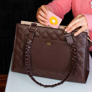 Sacs fourre-tout en cuir tissé à la main de qualité supérieure de couleur personnalisée pour femmes 100% fermeture à glissière en cuir d'origine - Product Image 4