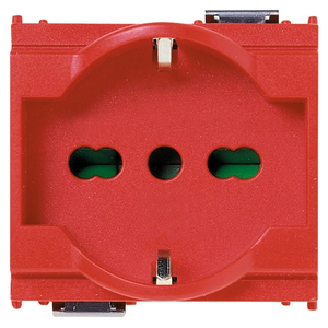 Enchufe Universal 2P+E 16A Estándar Europeo |   Tomacorriente de Emergencia de Color Rojo para UPS y Líneas Dedicadas - Product Image 1