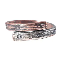 2024 Trendy Groothandel Sieraden Ongecoat Effen Verstelbare Boho Ring Puur Koperen Ring Band Voor Mannen En Vrouwen Sieraden