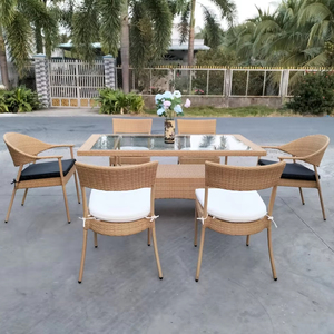 Ensemble de salle à manger en polyrotin PRCF-167 fabriqué au Vietnam, mobilier d'extérieur - Product Image 1