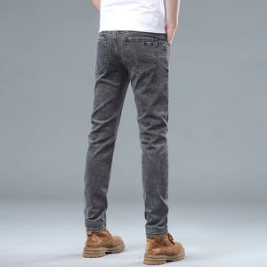 Men's Classic Regular Soft Gray Stretch <b>Denim</b> <b>Trousers</b> Fashion Slim <b>Trousers</b> Male Men's Spring Autumn Straight Jeans 28-40 - Product Image 5