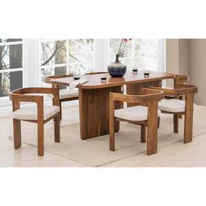 Mesa de comedor de 6 plazas de estilo moderno para el hogar y el comedor del hotel Diseño de mesa de madera simple y elegante para uso comercial - Product Image 1