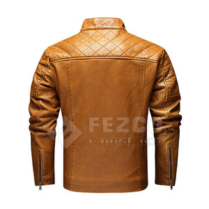 OEM Service Custom Logo Men Leather <b>Jacket</b> with Stand Collar and Front Logo <b>Waterproof</b> <b>Winter</b> <b>Jacket</b>-Best Price - Product Image 3