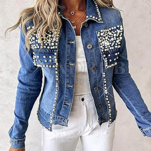 Venta al por mayor de secado rápido de las mujeres de moda chaqueta de diamantes de imitación para la venta en línea de algodón de moda chaqueta de diamantes de imitación para las mujeres - Product Image 4