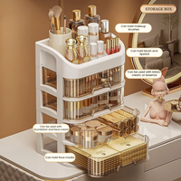 Organisateur de maquillage en plastique, tiroir de rangement pour cosmétiques, organisateur de bureau, support de rangement pour soins de la peau et bijoux, boîte de rangement multi-niveaux