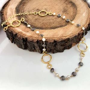 Nouvelle tendance en laiton plaqué or avec longue chaîne de collier de créateur Bijoux faits main pour femmes Accessoires de collier de mode pour femmes - Product Image 5