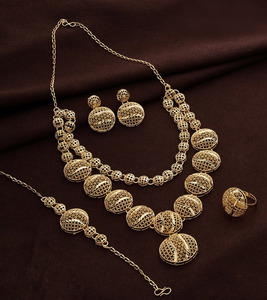 ชุดสร้อยคอรูปไมโครโกลด์สำหรับผู้หญิงเครื่องประดับทองเหลืองทองแดง chapado En Oro laminado สำหรับเป็นของขวัญในโอกาส - Product Image 1