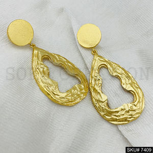 Designer Handmade Gold Plated <b>Drop</b> and Dangle <b>Earrings</b> Stylish SKU7409 <b>Fashion</b> Accessory - Product Image 4