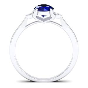 Anillos de Compromiso REYES con Moissanita Certificada GRA, Joyería Fina en Plata de Ley 925 con Gema de Zafiro Azul Natural - Product Image 4