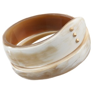 Brazalete de hueso hecho a mano Vintage antiguo Brazalete de hueso elegante con pulsera de latón y hueso para venta al por mayor India - Product Image 1