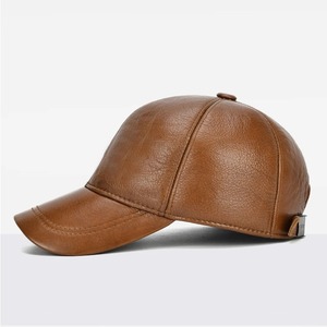 Gorra de béisbol ajustable de cuero de vaca genuino para hombre 2025 para Otoño Invierno deportes al aire libre sombrero hombres gorras de cuero de vaca Real - Product Image 4