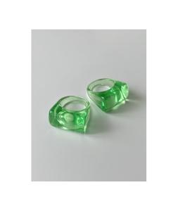 Modern <b>resin</b> napkin rings with metallic leaf accents embedded in <b>clear</b> <b>resin</b> for stylish minimalistic dinner tables - Product Image 5